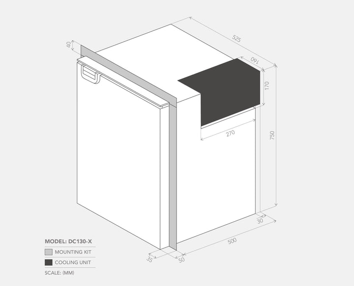 Bushman DC130-X  130L Caravan Fridge - 12V / 24V