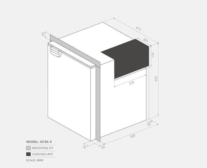 Bushman DC85-X 85L Caravan Fridge - 12V / 24V