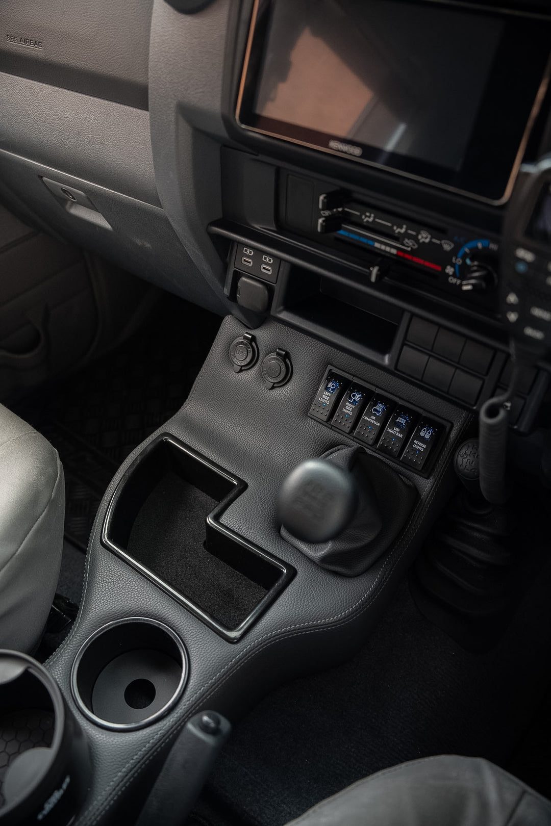 Original Floor Console - Charging Sockets and (5) Rocker Switch Panel | TroopCarrier