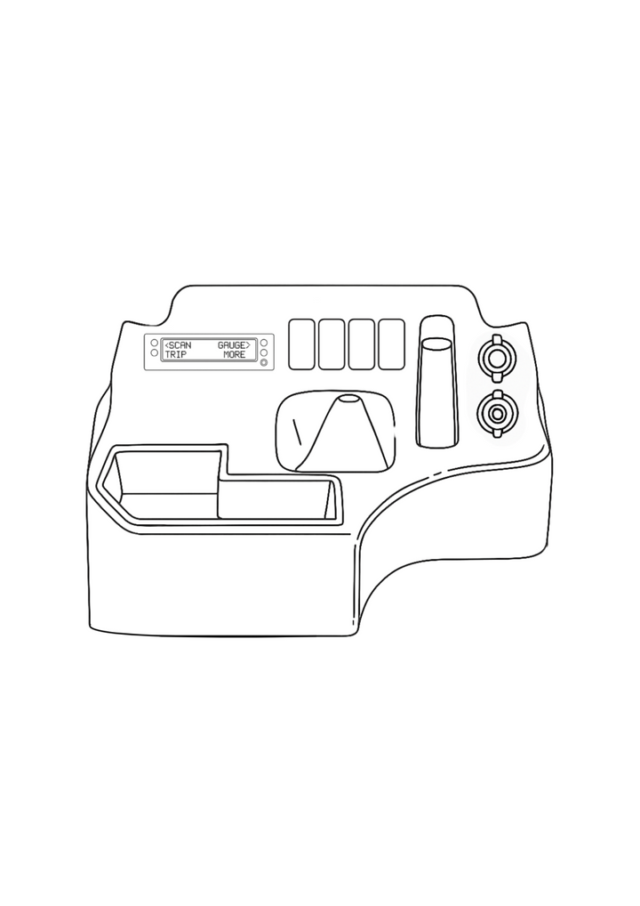 Premium Full Length Console with Scan Gauge II Provision & (4) Rocker Switch Panel