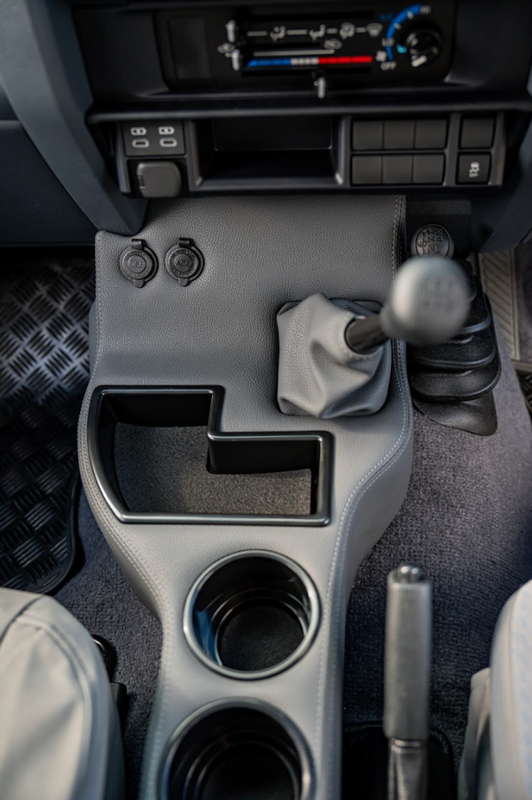 NEW #52 Original Floor Console - Charging Sockets - 79 Series Dual Cab or 76 Series Wagon