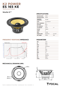 Focal K2 Power ES 165 KE – 6.5" 2-Way Component Speakers