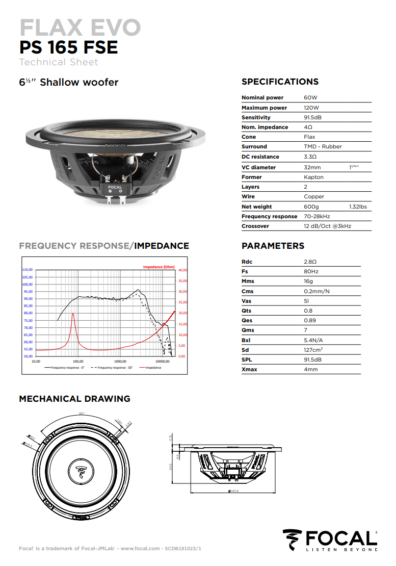 Focal Flax Evo PS 165 FSE – 6.5" Shallow-Mount Component Speakers