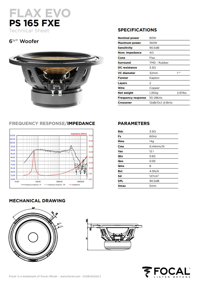 Focal Flax Evo PS 165 FXE – 6.5" High-Performance Component Speakers