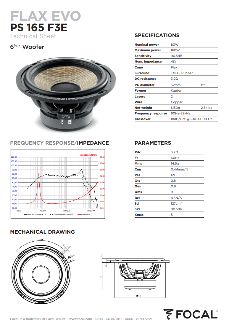 Focal Flax Evo PS 165 F3E – 6.5" 3-Way Component Speakers