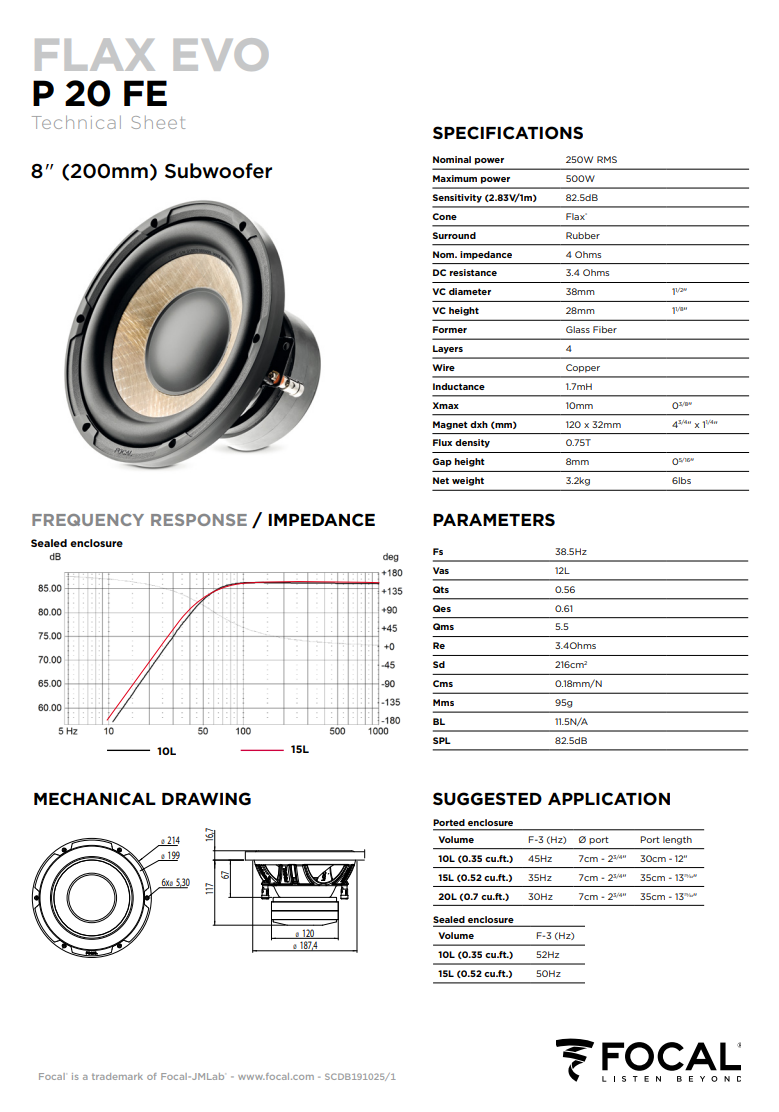 Focal Flax Evo P 20 FE – 8" Subwoofer