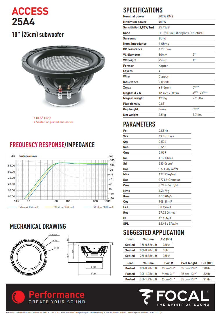 Focal Access SUB 25 A4 – 10" Subwoofer