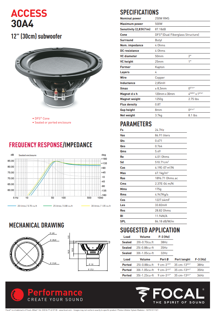 Focal Access SUB 30 A4 – 12" Subwoofer