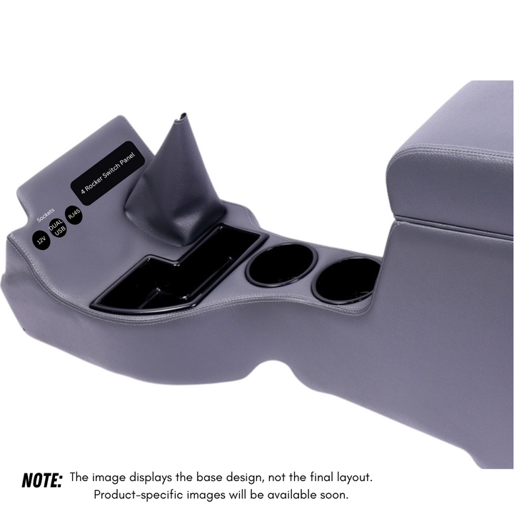 Original Full Length Floor Console with (3) Sockets and (4) Rocker Switch Panel