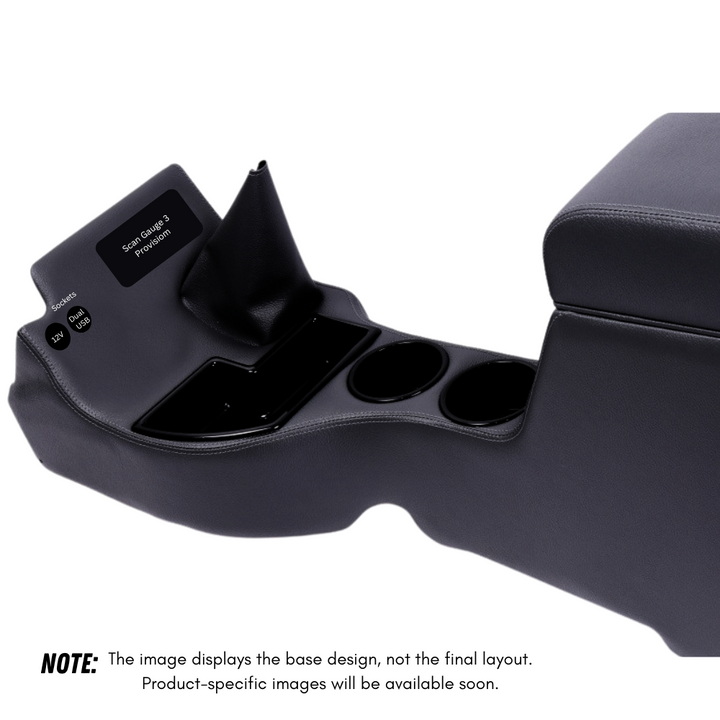 Original Full Length Floor Console with Charging Sockets and Scan Gauge III | Steel Dash