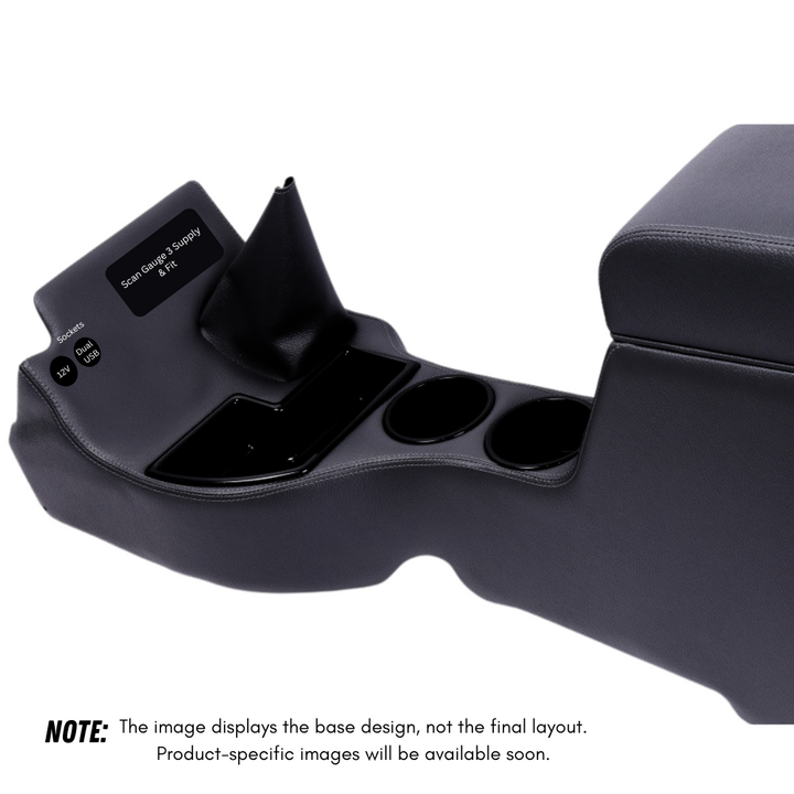 Original Full Length Floor Console with Charging Sockets and Scan Gauge III | Steel Dash