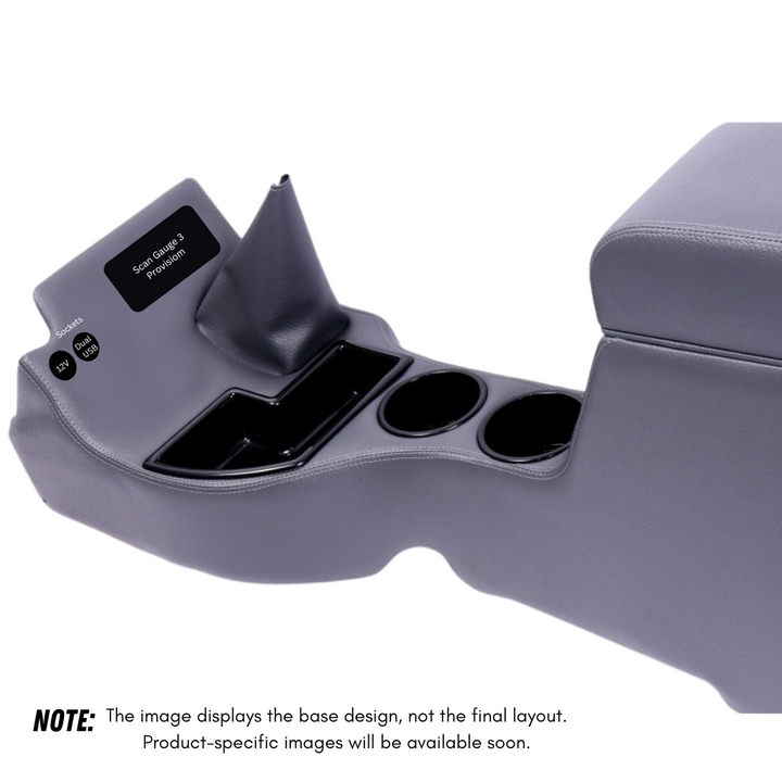 Original Full Length Floor Console with Charging Sockets and Scan Gauge III | Steel Dash