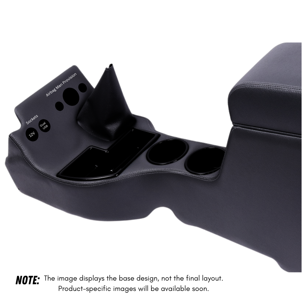 Original Full Length Floor Console with Charging Sockets and Airbag Man Provision | Steel Dash